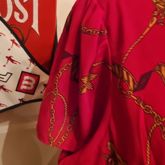 Ralph Lauren Black Label Red Midi Dress with Black Accent - Picture 5 of 11